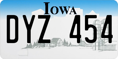 IA license plate DYZ454