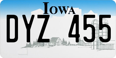 IA license plate DYZ455