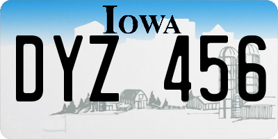 IA license plate DYZ456