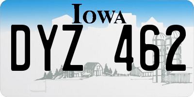 IA license plate DYZ462