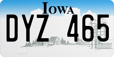 IA license plate DYZ465