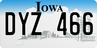 IA license plate DYZ466