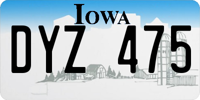 IA license plate DYZ475