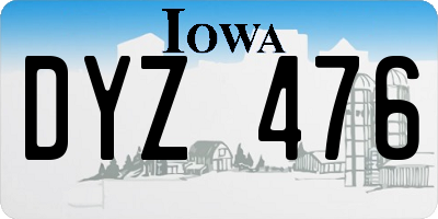 IA license plate DYZ476