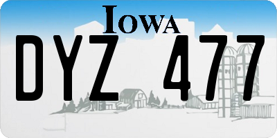 IA license plate DYZ477