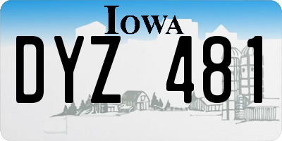 IA license plate DYZ481