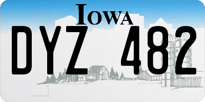 IA license plate DYZ482