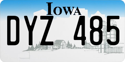 IA license plate DYZ485