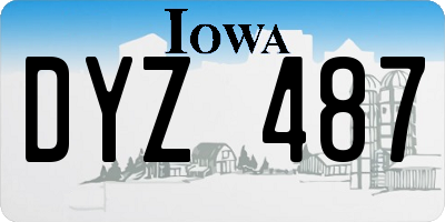 IA license plate DYZ487
