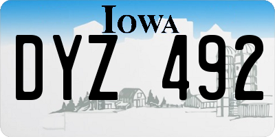 IA license plate DYZ492