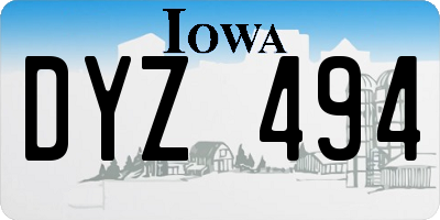 IA license plate DYZ494