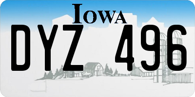 IA license plate DYZ496