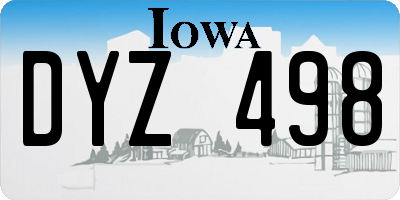 IA license plate DYZ498