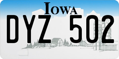 IA license plate DYZ502