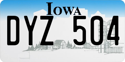 IA license plate DYZ504