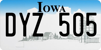 IA license plate DYZ505