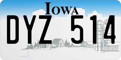 IA license plate DYZ514