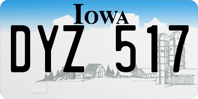 IA license plate DYZ517