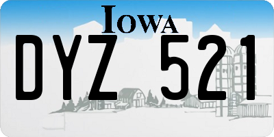 IA license plate DYZ521