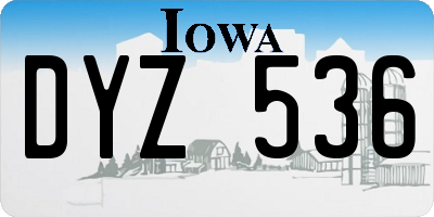 IA license plate DYZ536