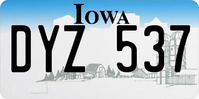 IA license plate DYZ537