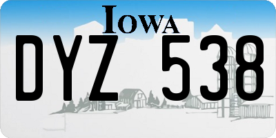 IA license plate DYZ538