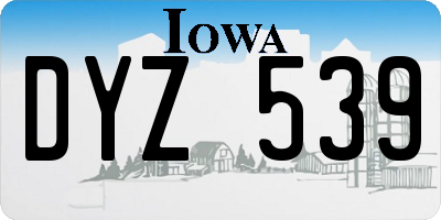 IA license plate DYZ539