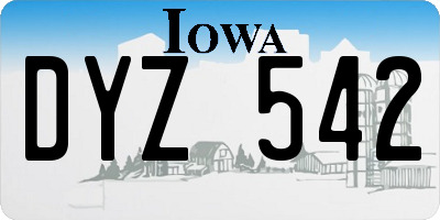IA license plate DYZ542