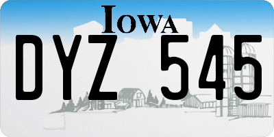 IA license plate DYZ545