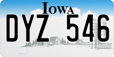 IA license plate DYZ546