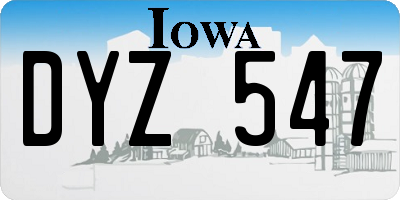 IA license plate DYZ547