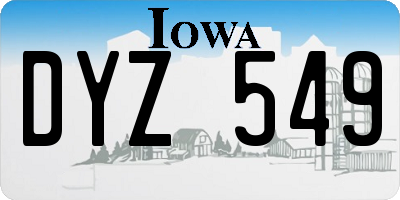 IA license plate DYZ549