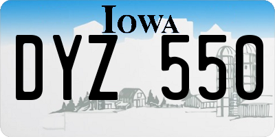 IA license plate DYZ550