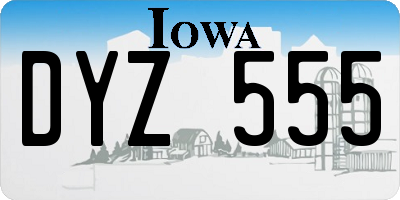 IA license plate DYZ555