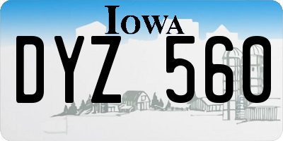 IA license plate DYZ560
