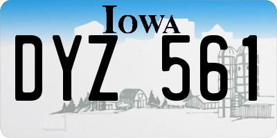IA license plate DYZ561