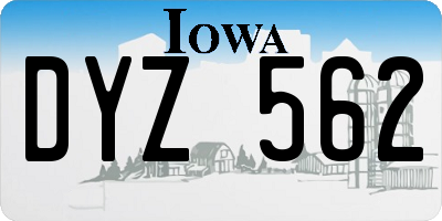 IA license plate DYZ562