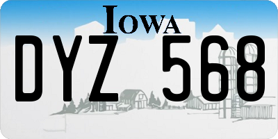 IA license plate DYZ568