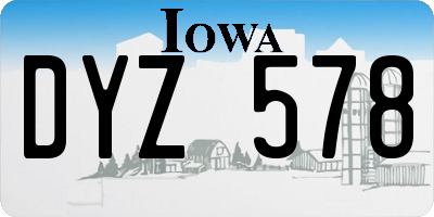 IA license plate DYZ578