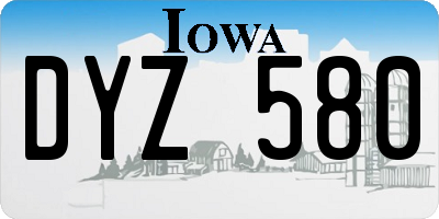 IA license plate DYZ580