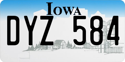 IA license plate DYZ584