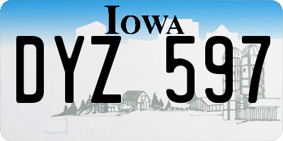 IA license plate DYZ597
