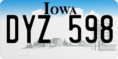 IA license plate DYZ598