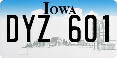 IA license plate DYZ601