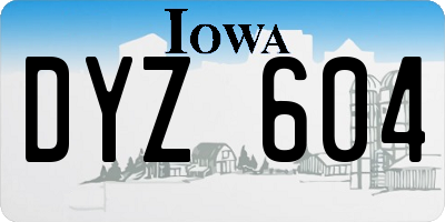 IA license plate DYZ604
