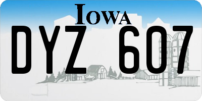 IA license plate DYZ607