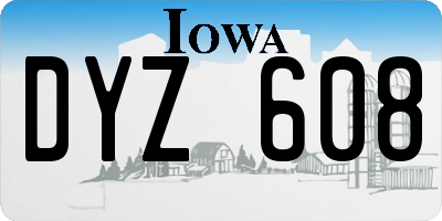 IA license plate DYZ608