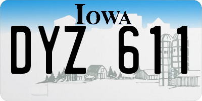 IA license plate DYZ611