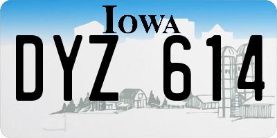 IA license plate DYZ614