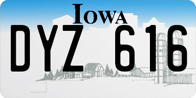 IA license plate DYZ616